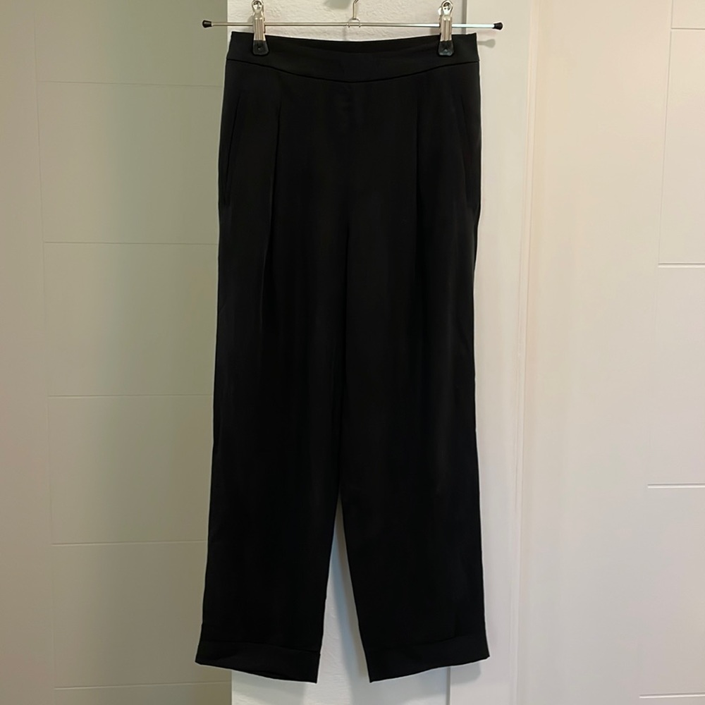 BCBG Relaxed Trouser Pant, Vintage Black, Size 0